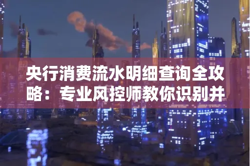央行消费流水明细查询全攻略：专业风控师教你识别并规避用卡风险！